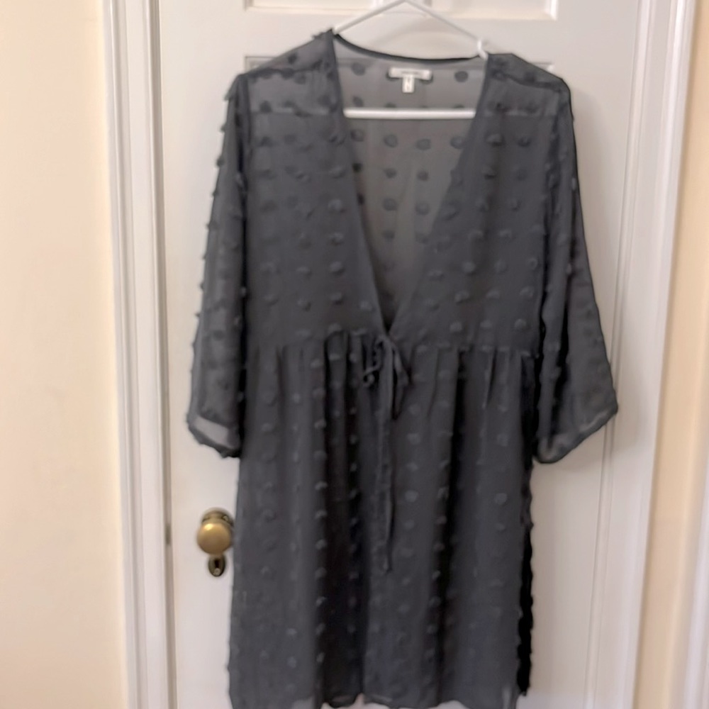 Maurices semi sheer tie front tunic
